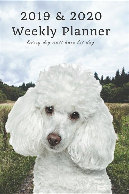 2019 & 2020 Weekly Planner Every Dog Must Have His Day.: Funny Poodle in Nature: Two Year Agenda Datebook: Plan Goals to Gain & Work to Maintain Daily (Paperback)