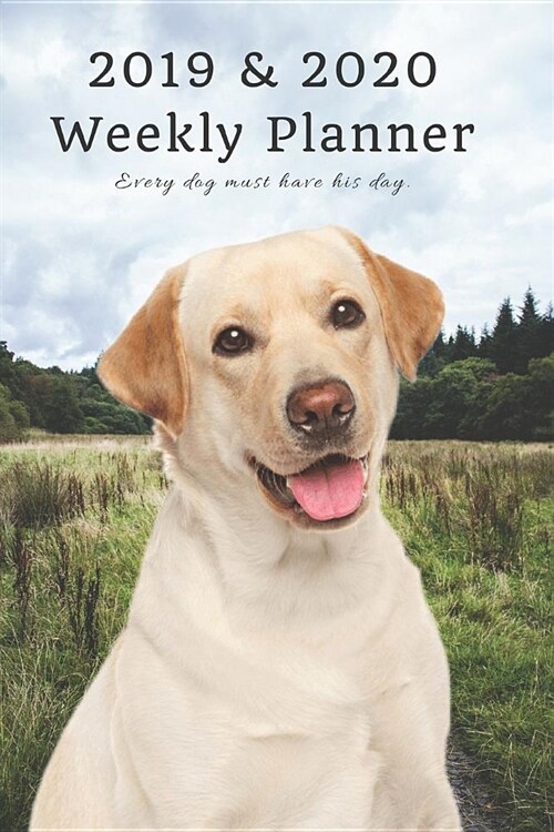 2019 & 2020 Weekly Planner Every Dog Must Have His Day.: Cute Yellow Labrador Retriever in Nature: Two Year Agenda Datebook: Plan Lab Notes, Goals to (Paperback)