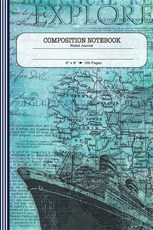 Composition Notebook: Blank Sketch Paper Book for Drawing and Sketching - Nautical Vintage Seafaring Map Journal (Paperback)