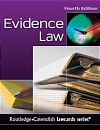 Cavendish, Evidence Lawcards (Paperback, 4th)