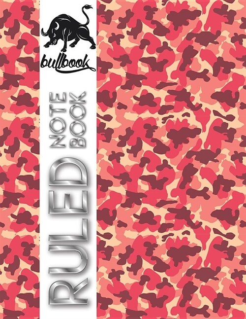Ruled Notebook: Basics College Wide Ruled Composition Notebook Journal Red Camouflage Cover (Paperback)