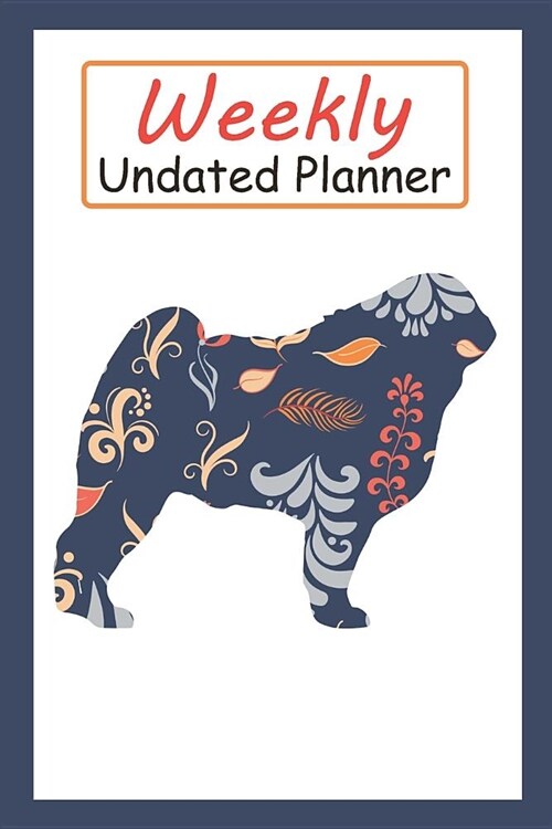 Weekly Undated Planner: 52 Weeks Planner with Blue Flower Pug Dog Pattern and Gratitude Journal Section (Agenda, Organizer, Notes, Goals & to (Paperback)