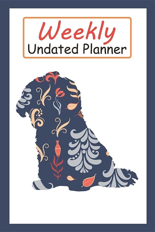 Weekly Undated Planner: 52 Weeks Planner with Blue Flower Shih Tzu Dog Pattern and Gratitude Journal Section (Agenda, Organizer, Notes, Goals (Paperback)