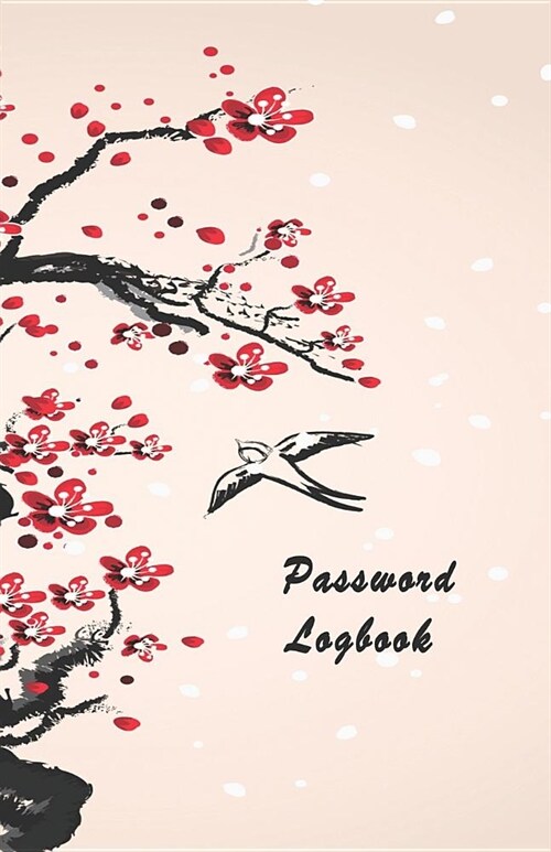 Password Logbook: Modern Password Usernames Keeper in One Easy Organized Notebook and Online Organizer Ink Cherry Blossom Design (Paperback)