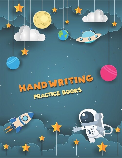 Handwriting Practice Books: Penmanship Paper Notebook Writing Hooked Learn Letter & Words with Dashed Center Line (Paperback)