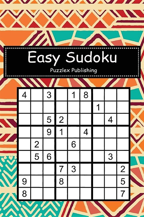Easy Sudoku: Sudoku Puzzle Game for Beginers with Tribal Ethnic Colorful Bohemian Cover (Paperback)