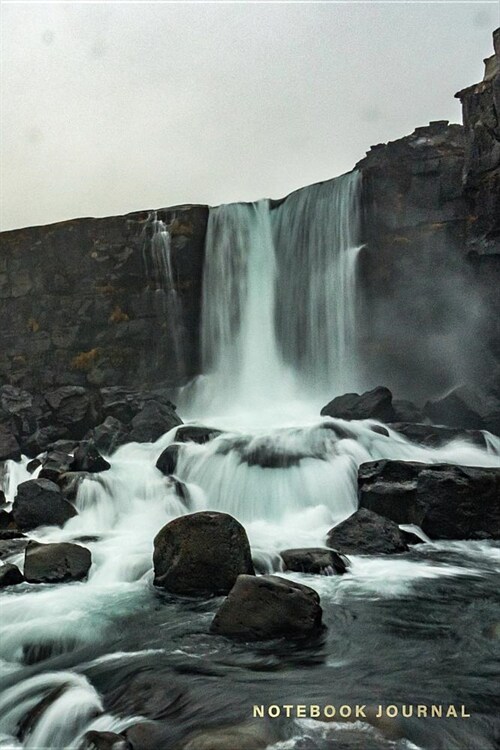 Notebook Journal: College-Ruled Lined Beautiful Waterfall in Iceland (Paperback)