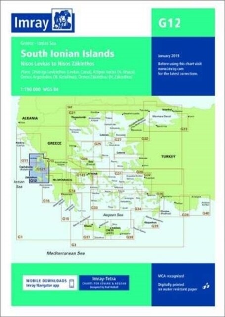 Imray chart G12 : South Ionian Islands Nisos Levkas to Nisos Zakinthos (Paperback, New ed)