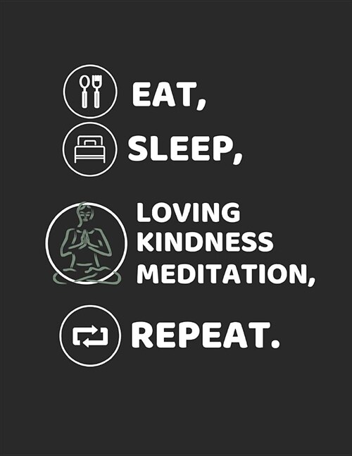 Eat, Sleep, Loving Kindness Meditation, Repeat: Lined Note Book (Paperback)