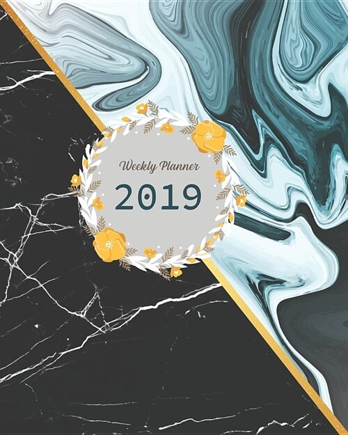 2019 Weekly Planner: Marble Cover, Weekly Organizer, Monthly Planner, January 2019 Through December 2019 with Holiday (Paperback)