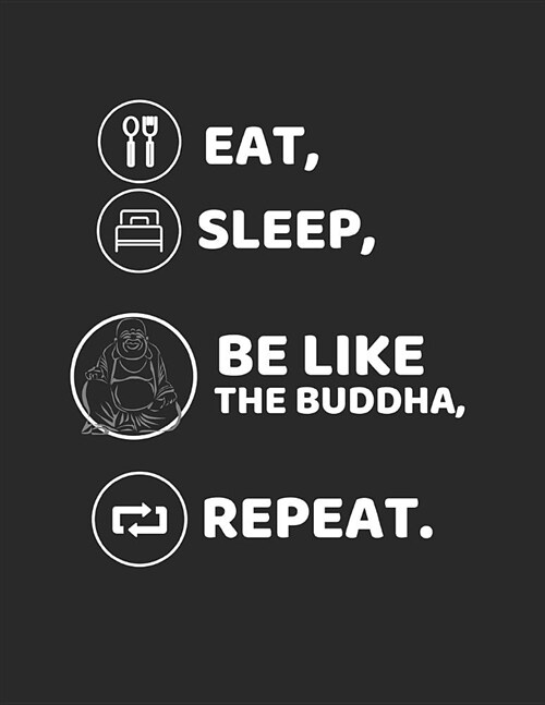 Eat, Sleep, Be Like the Buddha, Repeat: Lined Notebook (Paperback)