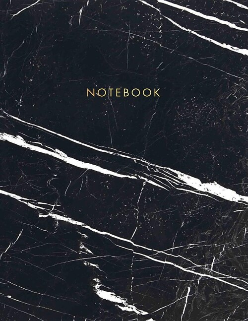 Notebook: Classic Black and White Marble with Gold Lettering - Marble & Gold Journal 150 College-Ruled Pages 8.5 X 11 - A4 Size (Paperback)