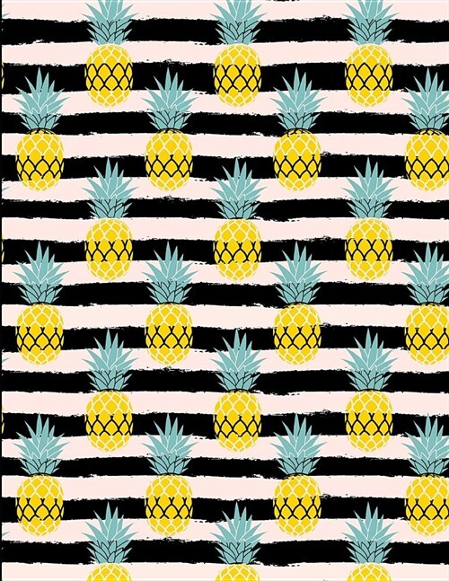 Cool Tropical Composition Book: Blank Lined Composition Notebook Pineapple Pattern (Paperback)