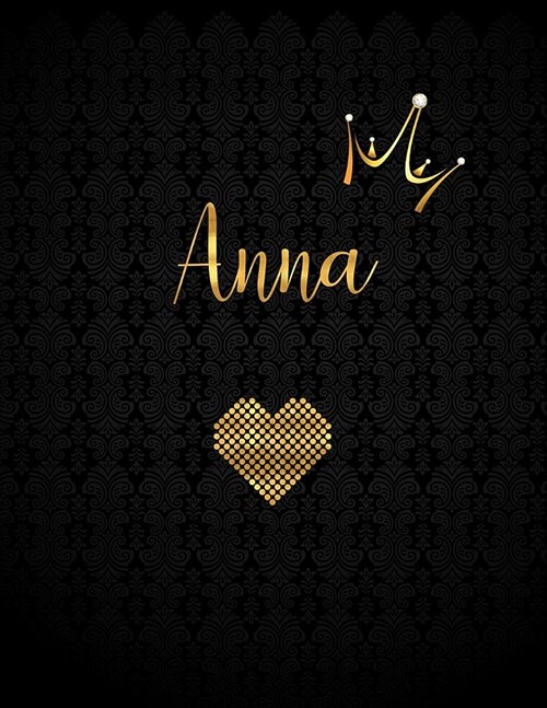 Anna: Black Personalized Lined Journal with Inspirational Quotes (Paperback)