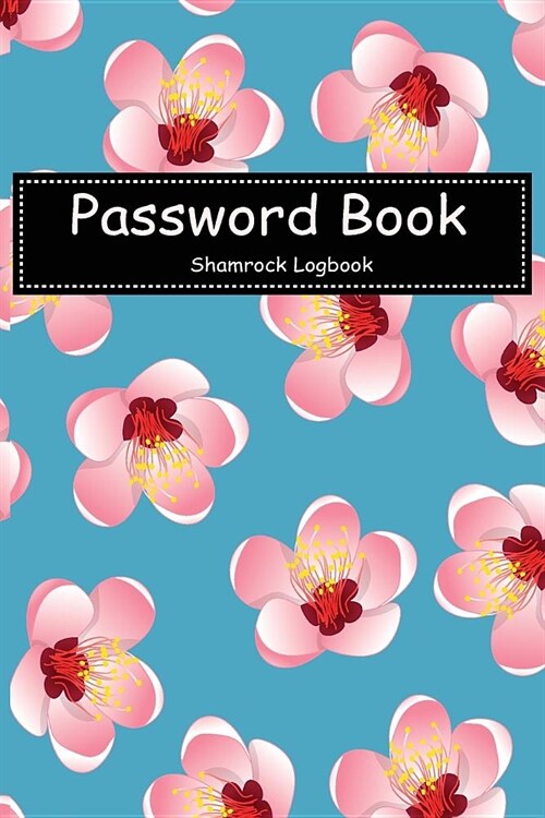 Password Book: With Momo Peach Flower Blossom on Blue Background Cover (Paperback)