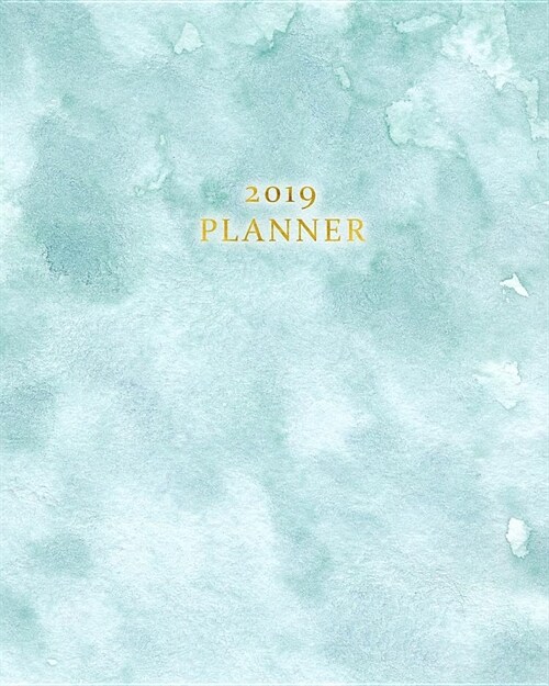 2019 Planner: Weekly, Daily and Yearly Calendar Organizer Agenda (January 2019 to December 2019) Teal Watercolor (Paperback)