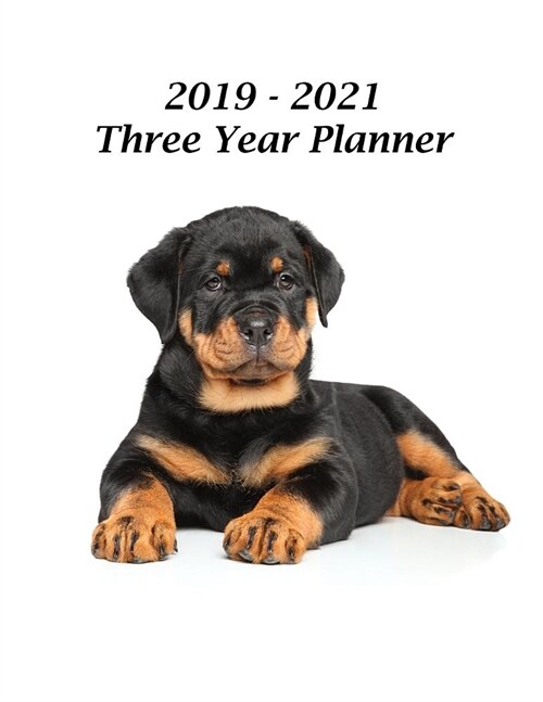 2019 - 2021 Three Year Planner: Rottweiler Puppy Cover - Includes Major U.S. Holidays and Sporting Events (Paperback)