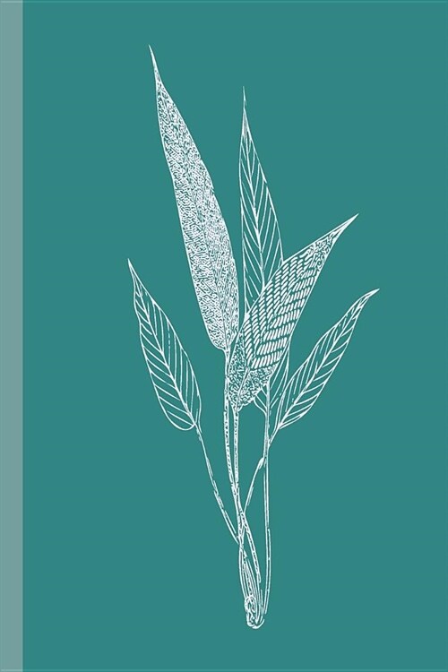 Journal: 6 X 9, 120 Page Teal Green Botanical Art Dot Grid Notebook for Journaling, Planning, and Organizing (Paperback)