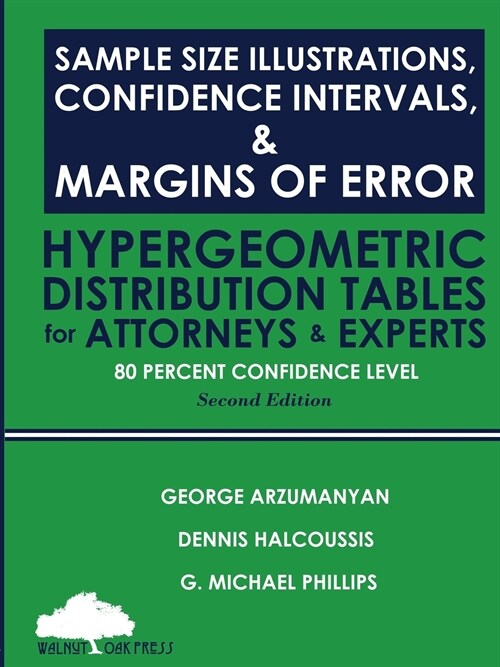 Sample Size Illustrations, Confidence Intervals, & Margins of Error: Hypergeometric Distribution Tables for Attorneys & Experts: 80 Percent Confidence (Paperback)