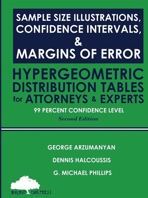 Sample Size Illustrations, Confidence Intervals, & Margins of Error: Hypergeometric Distribution Tables for Attorneys & Experts: 99 Percent Confidence (Paperback)
