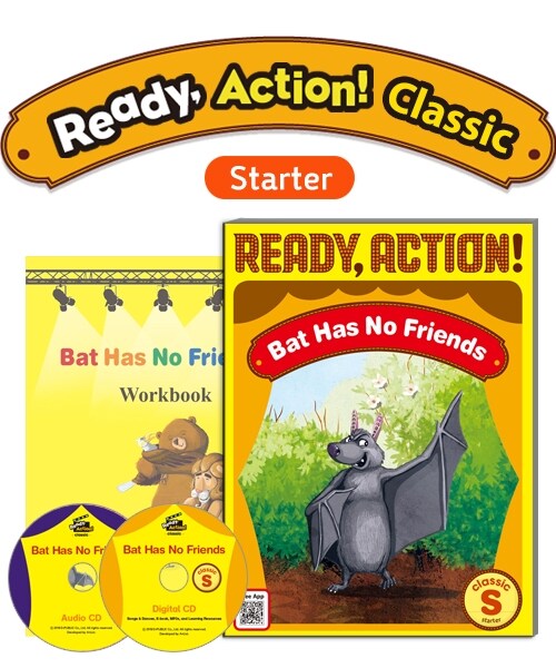 [중고] Pack-Ready Action Classic (Starter) Bat Has No Friends (Student Book with CDs + Workbook)