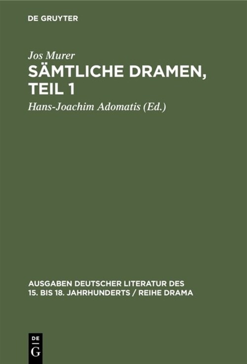 S?tliche Dramen, Teil 1 (Hardcover, Reprint 2019)