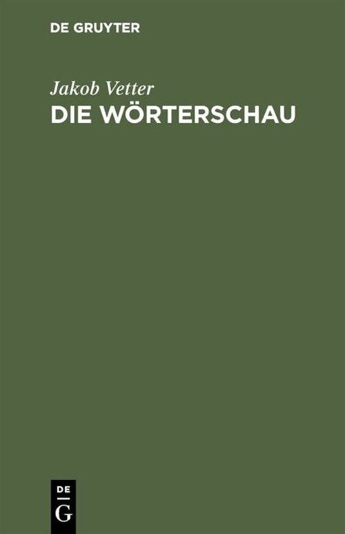 Die W?terschau: Ein Possenspiel (Hardcover, Reprint 2019)