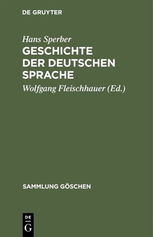 Geschichte Der Deutschen Sprache (Hardcover, 3, 3. Aufl.)