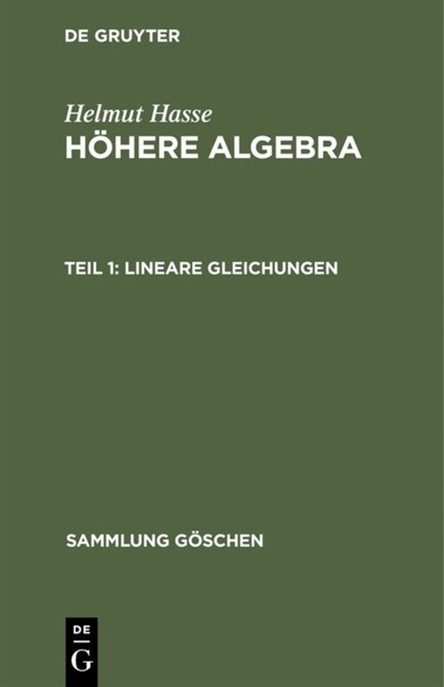 Lineare Gleichungen (Hardcover, 3, 3., Verb. Aufl.)