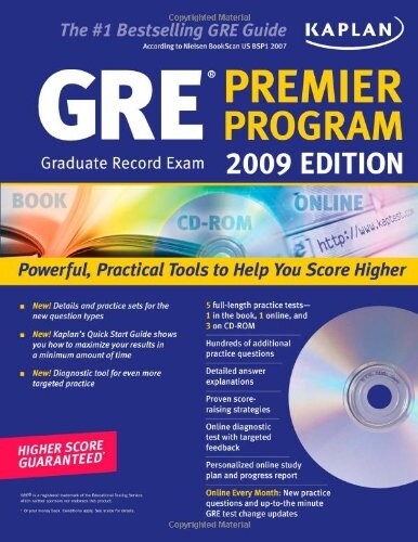 [중고] Kaplan GRE Exam 2009 Premier Program (Paperback, CD-ROM)