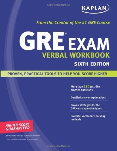 Kaplan GRE Exam Verbal Workbook (Paperback, 6th, Workbook)