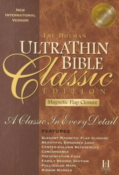 Niv Ultrathin Classic Bible With Magnetic Closure, British Tan Bonded Leather (Hardcover)