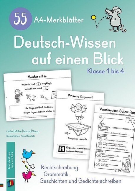 55 A4-Merkblatter Deutsch-Wissen auf einen Blick - Klasse 1 bis 4 (Paperback)