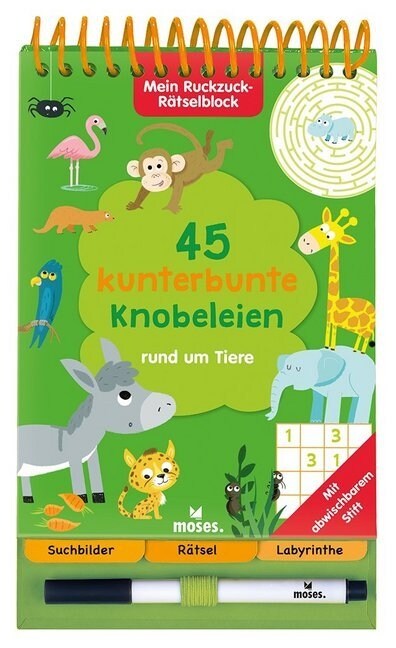 45 kunterbunte Knobeleien rund um Tiere (Paperback)