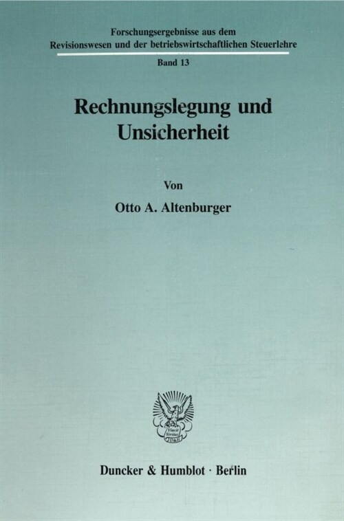 Rechnungslegung Und Unsicherheit (Paperback)