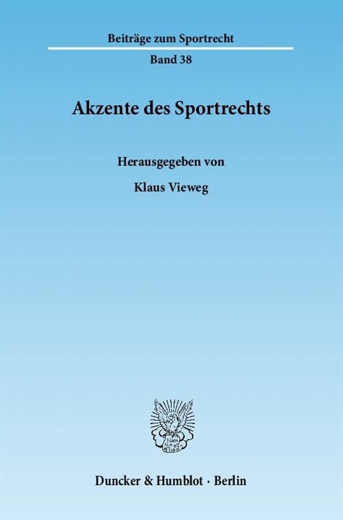 Akzente des Sportrechts (Paperback)