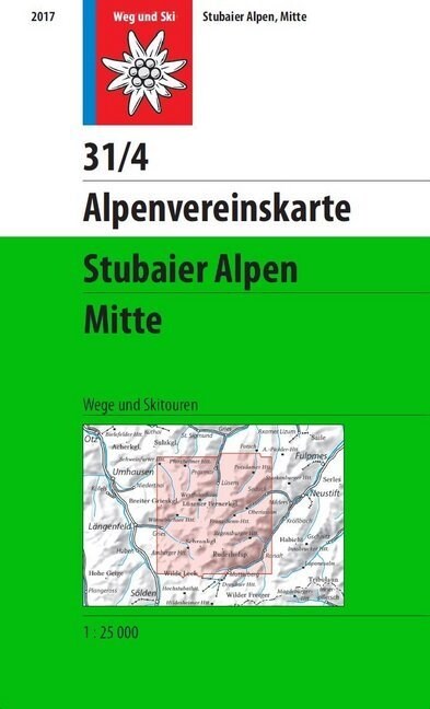 Alpenvereinskarte Stubaier Alpen, Mitte (Sheet Map)