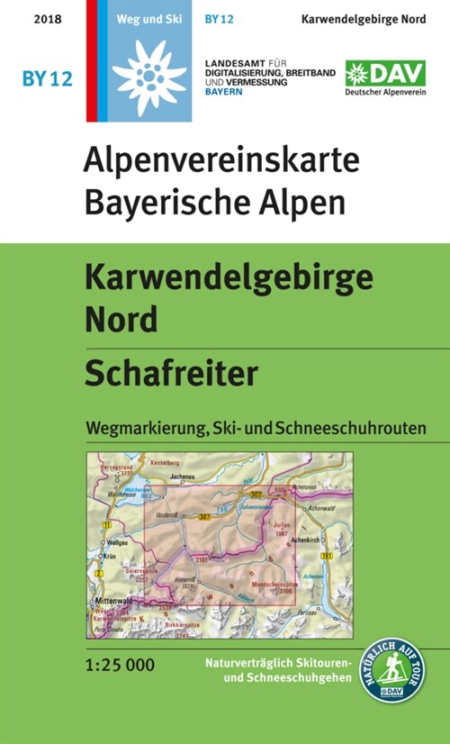 Alpenvereinskarte Karwendelgebirge Nord, Schafreiter (Sheet Map)