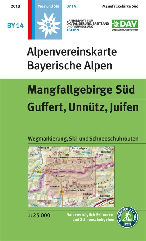 Alpenvereinskarte Mangfallgebirge Sud, Guffert, Unnutz, Juifen (Sheet Map)