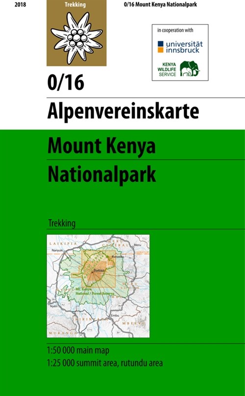 Alpenvereinskarte Mount Kenya Nationalpark (Sheet Map)