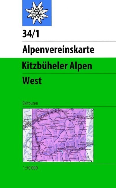 Alpenvereinskarte Kitzbuhler Alpen West Skiausgabe (Sheet Map)