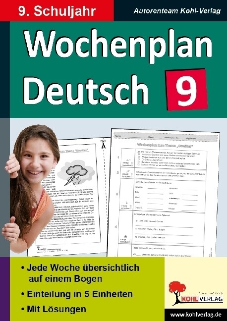 Wochenplan Deutsch, 9. Schuljahr (Paperback)