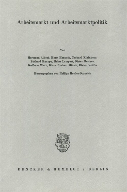 Arbeitsmarkt Und Arbeitsmarktpolitik (Paperback)