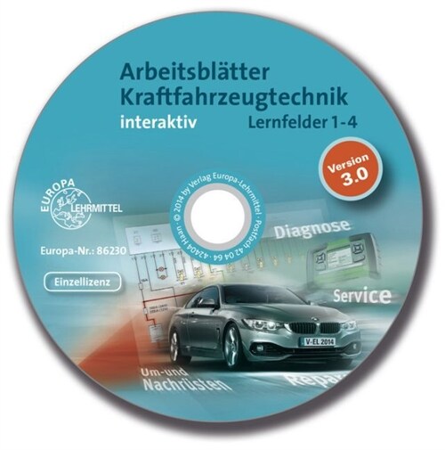 Arbeitsblatter Kraftfahrzeugtechnik interaktiv, Lernfelder 1-4, CD-ROM (CD-ROM)