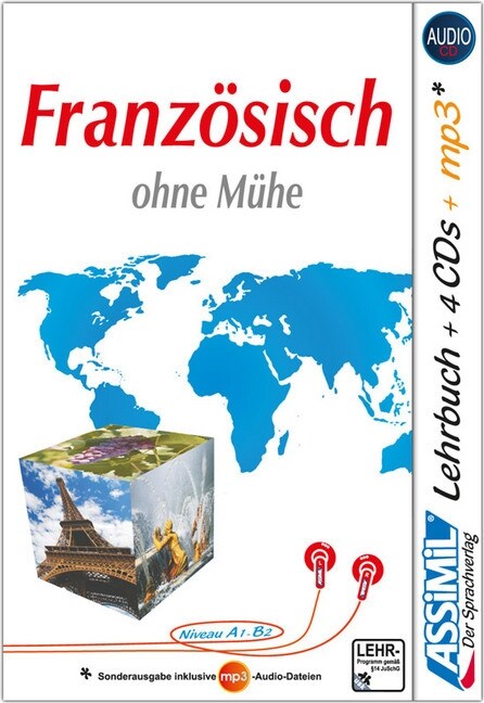 Assimil Franzosisch ohne Muhe, Lehrbuch + 4 Audio-CDs + 1 mp3-CD (Hardcover)