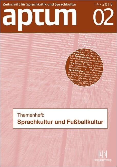 Aptum Themenheft: Sprachkultur und Fußballkultur (Paperback)