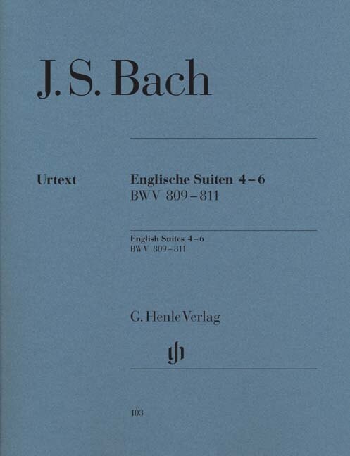 Englische Suiten (Nr.4, 5, 6) BWV 809-811 F-Dur, e-Moll, d-Moll, Klavier (Sheet Music)