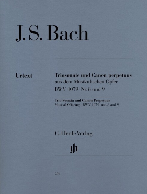 Triosonate und Canon perpetuus (aus dem Musikalischen Opfer) BWV 1079 Nr. 8 und 9, Flote, Violine und Continuo (Sheet Music)