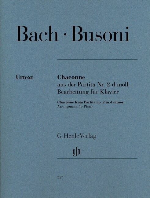 [중고] Chaconne aus der Partita Nr. 2 d-moll BWV 1004, Bearbeitung fur Klavier (Sheet Music)