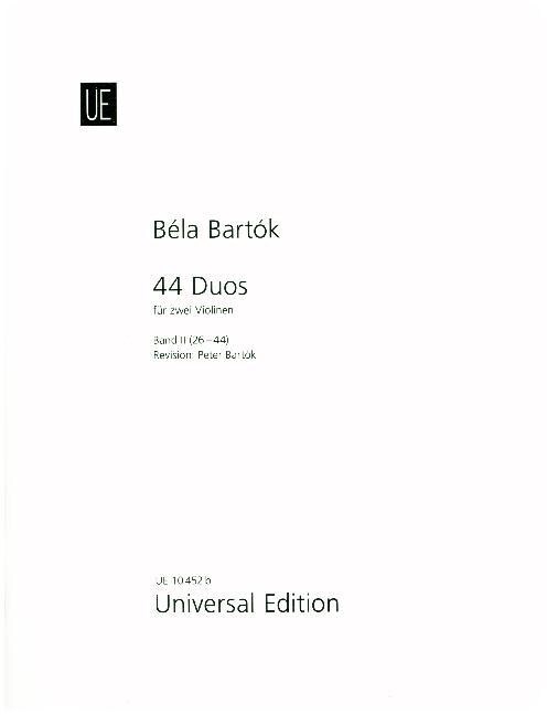 44 Duos, fur 2 Violinen. Bd.2 (Sheet Music)